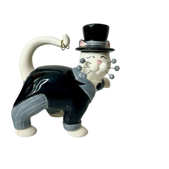 Lacombe WhimsiClay Goodman Cat Groom Figurine - Picture 1 of 9